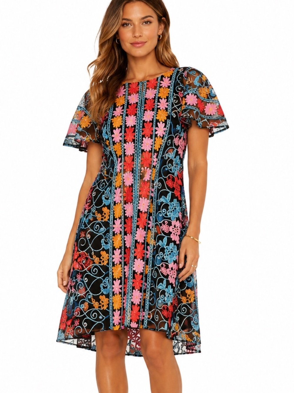NWT Anthropologie Eva Franco Liliou Dress Nocturnal Bloom Black Size 2